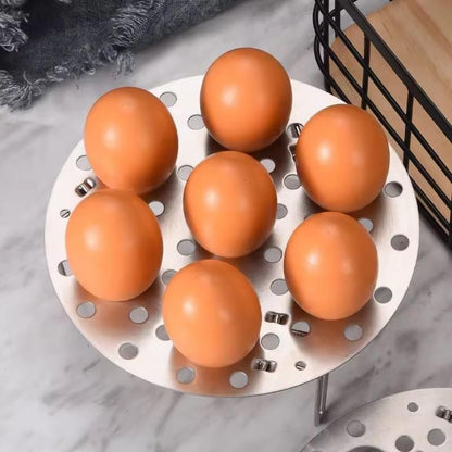 Stainless Steel Round Egg Steamer Rack  7 Holes Stand