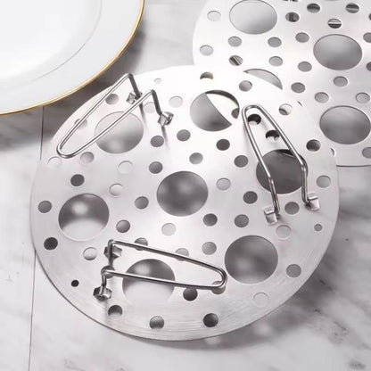 Stainless Steel Round Egg Steamer Rack  7 Holes Stand
